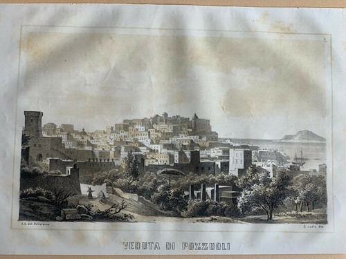 Pozzuoli napoli litografia - pozzuoli,