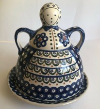 Ceramica Boleslawiec dipinta a mano piatto coprivivande.