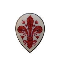 *HH* Antica Spilla Medaglia Smaltata Giglio Firenze Fiorentino Fiorentina Medal