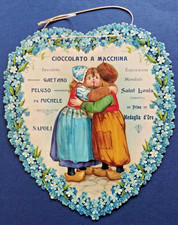 CIOCCOLATO GAETANO PELUSO NAPOLI CARTONE SAGOMATO PUBBLICITARIO 1905 ca.