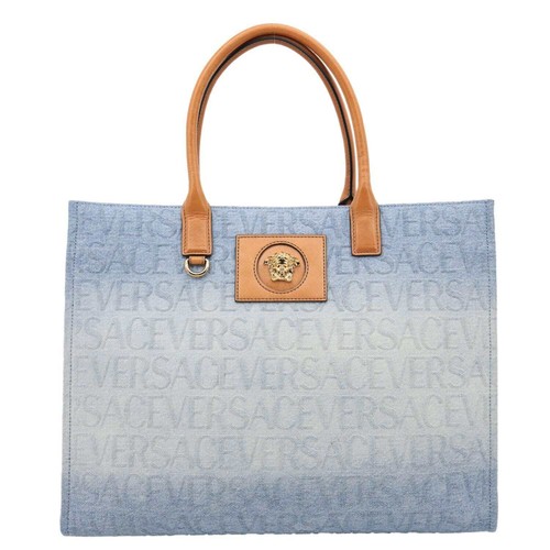 Versace medusa denim tote - versace,