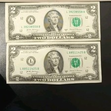 2 Banconote Da 2 Dollari