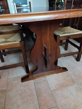 Tavolo in legno massello usato  in buone condizioni+ 6 sedie impagliate