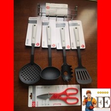 Set Utensili Cucina Ernesto 6 Pezzi - Mestolo, Schiumarola, Cucchiaio e Altro -