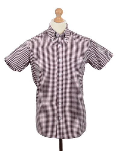Camicia bordeaux gingham - camicia,