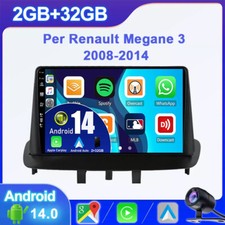 Per Renault Megane 3 2008-2014 Android 14 Navi GPS Autoradio DSP CarPlay 2G+32GB