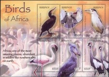 Burundi 2004 gru per uccelli airone fenicottero ibis natura fauna selvatica m/s MNH