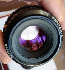 SMC  PENTAX_ f = 50 mm _f = 1  : 2 _ + i 2 TAPPI a PROTEZIONE - INNESTO PENTAX