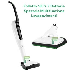 VORWERK FOLLETTO VK7S ITALIA SENZA FILO MULTIFUNZIONE EB7s SPAZZOLA 2 BATTERIE