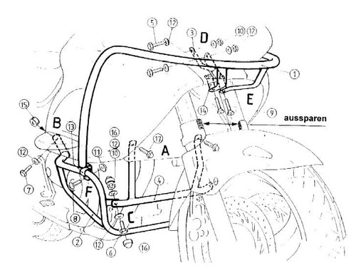 Staffa protezione motore nera