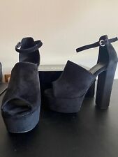 Sandali neri con tacco in velluto, num. 37