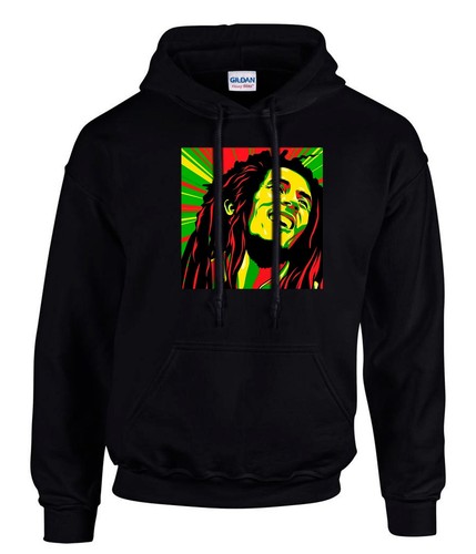 Felpa con cappuccio bob marley - con,