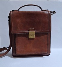 Borsello Uomo Vintage Anni ‘70 “ I GUELFI “ in vera pelle, con manico + tracolla