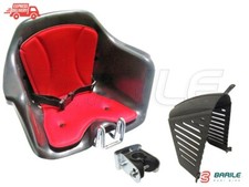 Seggiolino Anteriore Bici Attacco Manubrio Nero / Rosso + Protezione HTP MILU'