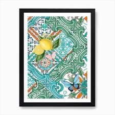 Sicilian azure tiles, lemons
