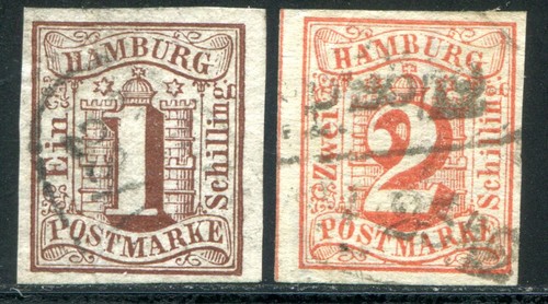Amburgo 1859 timbrati - amburgo,