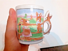 ✅?Bella Tazza in ceramica con motivo coniglietti bianconiglio animali bambini