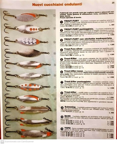Cucchiaini ondulanti pesca