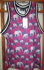 Maglia WESC maglia basket canotta elefanti e fiori M L XL XXL NUOVA