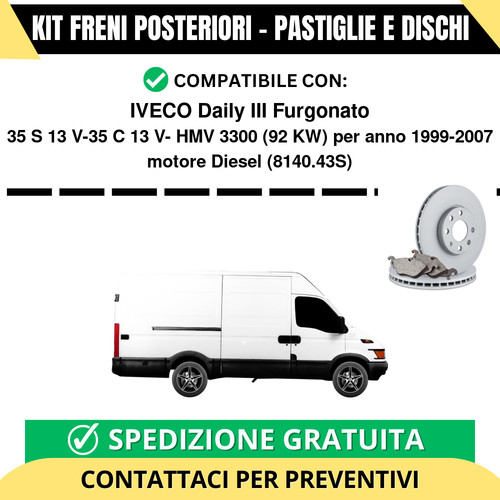 Kit freni posteriori per iveco - freni,
