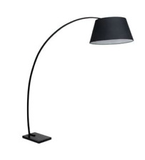 Lampada da terra ad arco - Piantana nera con base di marmo 