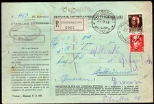 RSI Storia postale Busta affrancata con cent, 30 Fascietto piu lire 2 Imperiale-