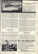 1968 CARTA PUBBLICITARIA Grebe Yacht Costruito Personalizzato Sailmaster Barca a Vela Daysailer Weekender