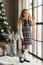 Abito con tweed bianco e nero
