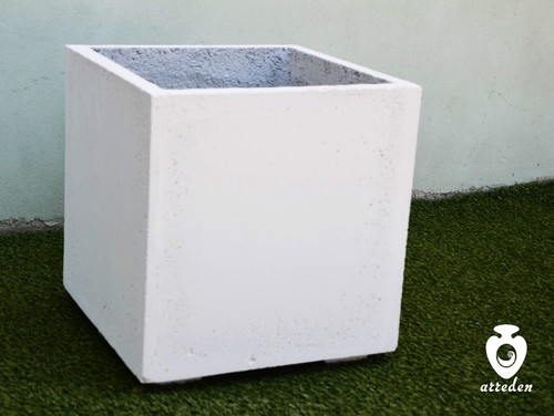 Vaso quadrato cemento - vaso, in