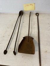 SET ATTREZZI - ACCESSORI PER CAMINO - STUFA in ferro battuto Epoca Originali