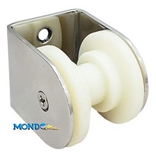 MUSONE DI PRUA INOX CON PULEGGIA IN NYLON PER MUSONI IN VETRORESINA BASE 60x60mm