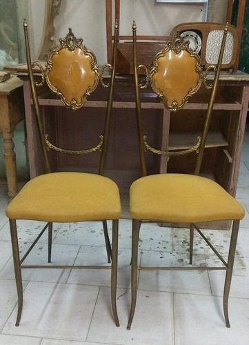 Coppia sedie ottone chairs - sedie,