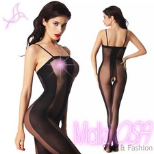 Catsuit Bodystocking VELATA Nylon Calza Corpo Tutina Sexy Velato Lingerie Intimo