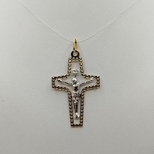 Crocifisso oro bianco e giallo