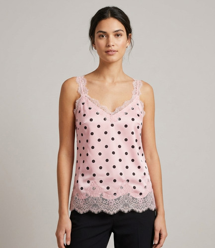 Top canotta donna raso pizzo - top,
