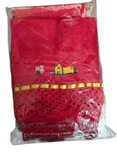 Asciugamano + ospite Natalizio in spugna di cotone bordo  pizzo all'uncinetto