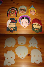 Lotto di 6 maschere carnevale originali anni 50 - Vari personaggi