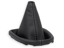 PER PEUGEOT 107 CITROEN C1 2005-2011 PELLE CUFFIA LEVA CAMBIO CUCITURE GRIGIE