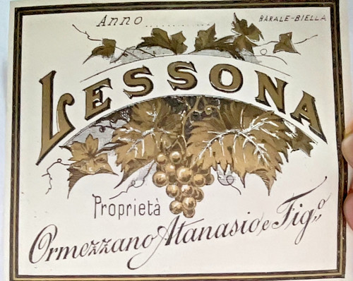 Etichetta vino lessona ditta - vino,
