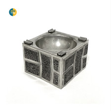 Posacenere portasigarette vintage sigaro retrò peltro stile brutalista anni 70 made in Italy