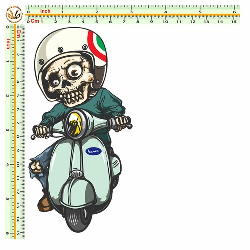 Adesivo scheletro love vespa