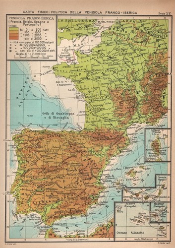 Carta geografica spagna - carta,