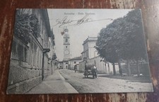 CARTOLINA D'EPOCA ORIGINALE PROVINCIA CREMONA SORESINA VIALE STAZIONE CARRETTO