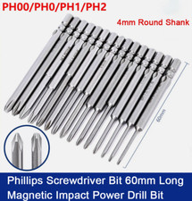 Trapano avvitatore Phillips gambo tondo 4 mm 60 mm PH punta magnetica a percussione
