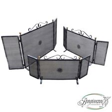 Parascintille in ferro anticato parafuoco per camino stufe con ante 3 misure 