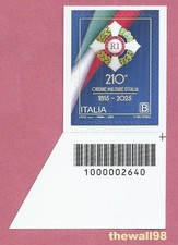 ITALIA 2025   Ordine Militare d'Italia 210°   CODICE A BARRE Basso Destro