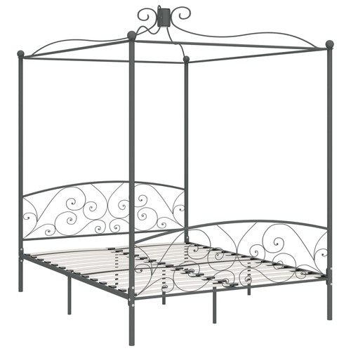 Letto baldacchino grigio - a,