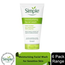 Simple Kind to Skin Schiuma Idratante Lavaggio Viso Senza Sapone 150ml, Confezione da 6