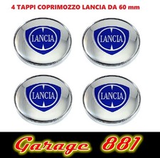 TAPPI COPRIMOZZO LANCIA CROMATI 60 mm BORCHIE LANCIA PER CERCHI IN LEGA 4 pezzi