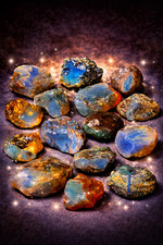 Rara pietra grezza ambra blu